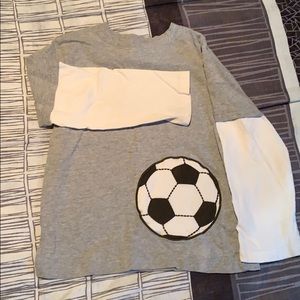 Boys: Grey & White Soccer Long Sleeve. Size 5